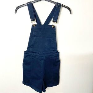 FRAME Navy Blue Overall Shorts Romper | Size XS